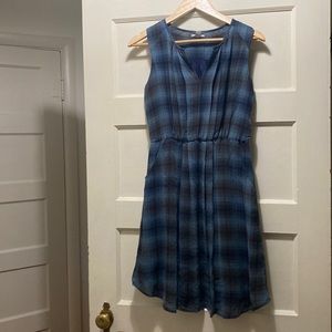 blue plaid sleeveless dress